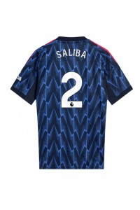 Arsenal William Saliba #2 Jalkapallovaatteet Vieraspaita 2025-26 Lyhythihainen